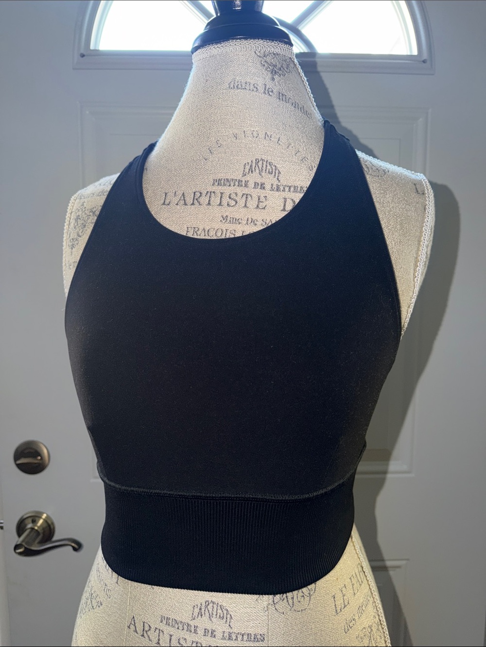ALO Yoga Black Racerback Cropped Tank Top